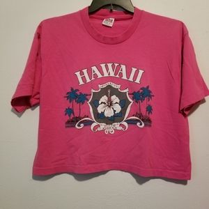 VTG pink HAWAII graphic cropped t-shirt